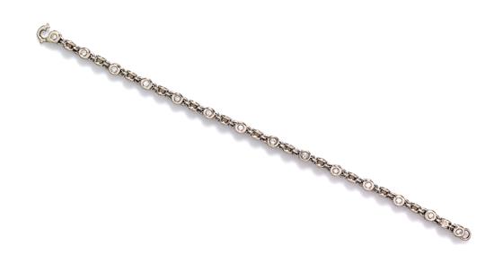 Appraisal: Sale Lot A Platinum and Diamond Bracelet containing round brilliant