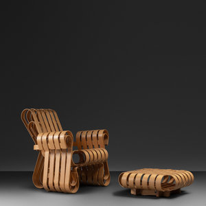 Appraisal: Frank Gehry American b Power Play Lounge Chair and Ottoman