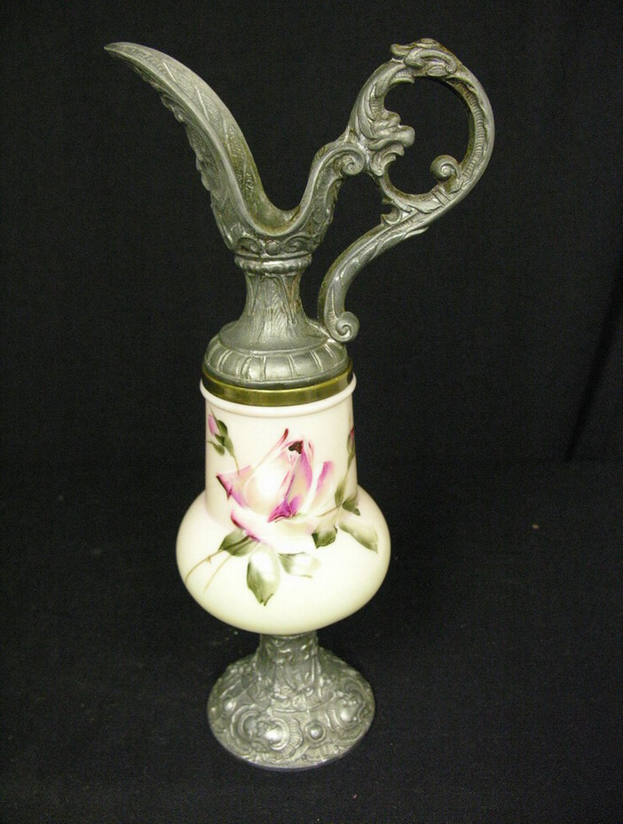 Appraisal: WAVE CREST EWER URN Ornamental ewer with nice medal mounts