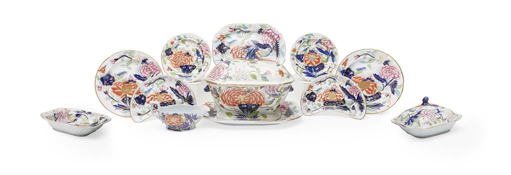 Appraisal: EXTENSIVE MASON'S PATENT IRONSTONE 'BIRD PEONY' PATTERN PART DINNER SERVICE