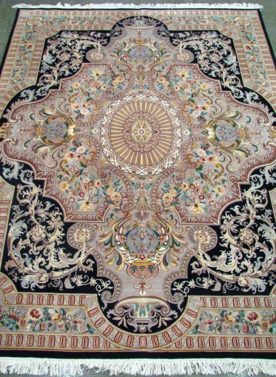 Appraisal: Handmade Oriental Room Size Rug Pak-Tabriz design gray field with