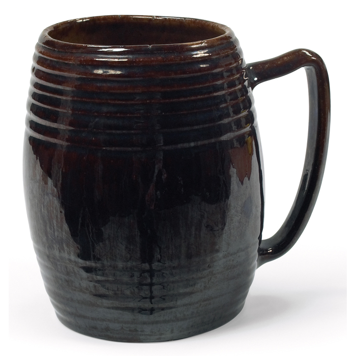 Appraisal: George Ohr handled vessel hand-thrown with a single handle covered