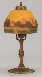 Appraisal: Reverse painted glass boudoir lamp h Reverse painted glass boudoir