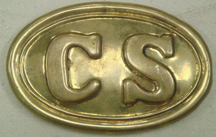 Appraisal: Oval brass CS belt buckle lead weighted back with arrow