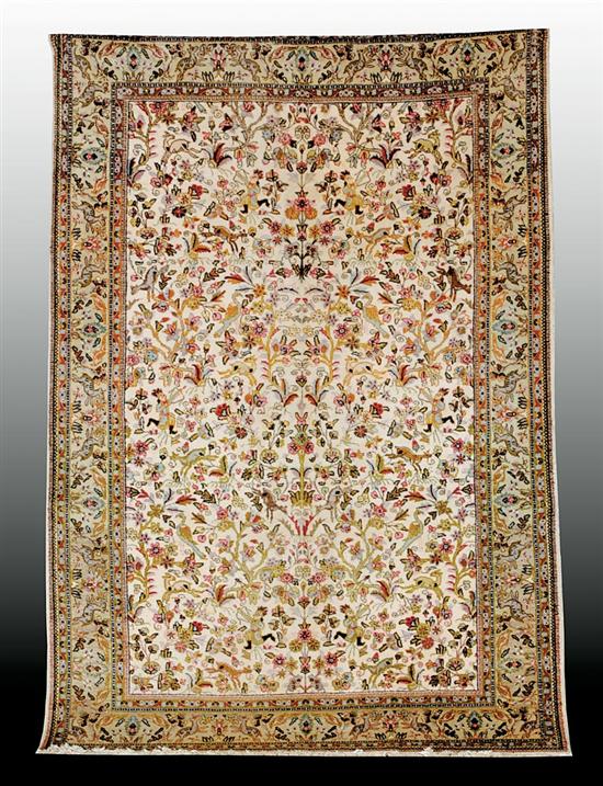 Appraisal: Persian Hunting Tabriz carpet ' x ' Provenance Property from