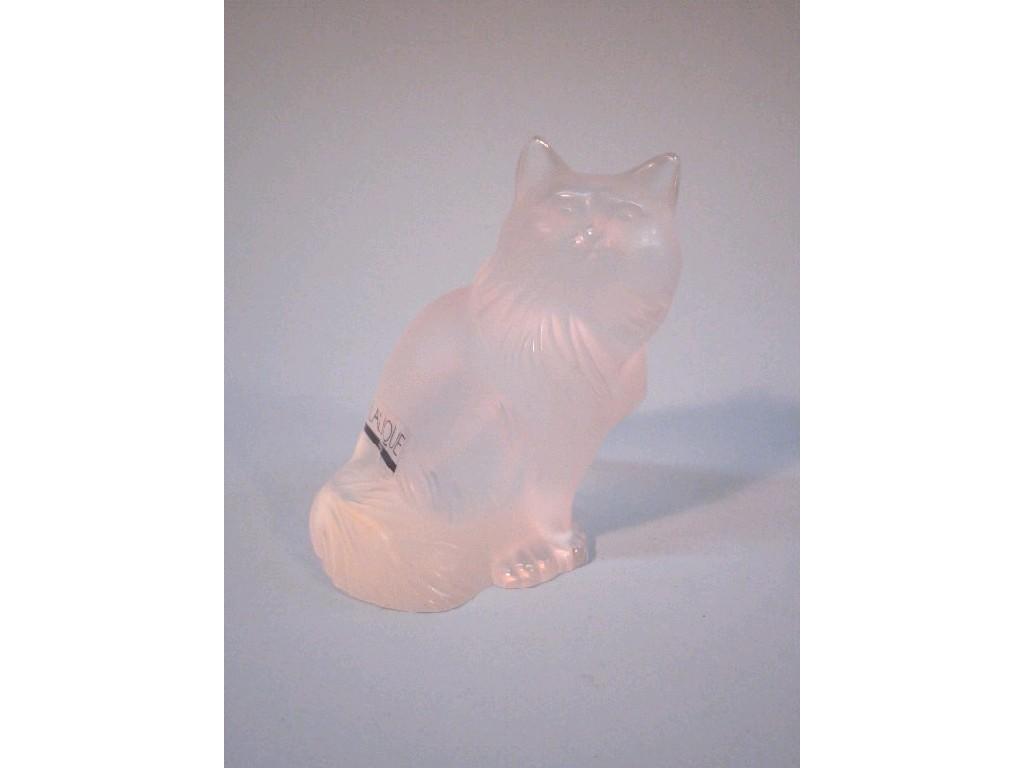 Appraisal: A modern Lalique frosted glass Persian cat complete with original