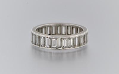 Appraisal: A Platinum and Diamond Eternity Band Platinum eternity band set