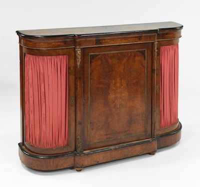 Appraisal: French Console Cabinet ca - Shaped top with rounded ends