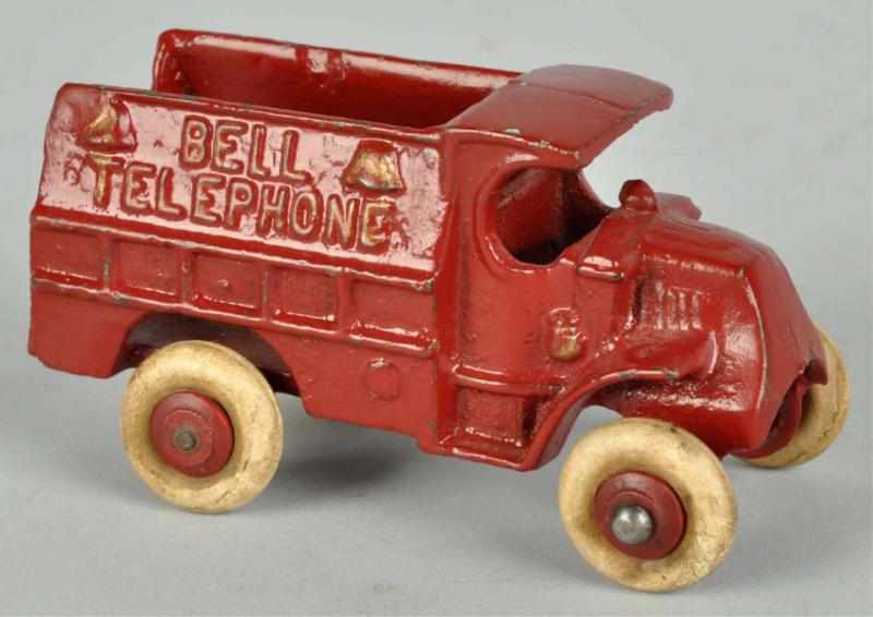 Appraisal: Cast Iron Hubley Bell Telephone Truck Toy Description American White