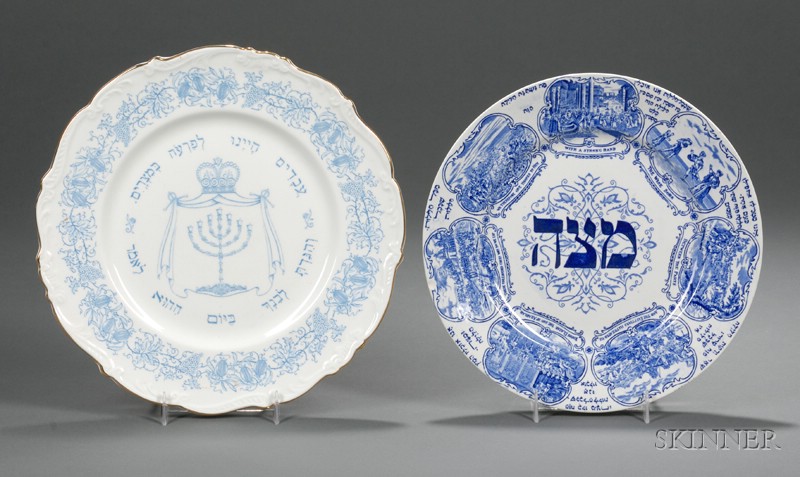 Appraisal: Two British Ceramic Seder Plates late th th century Ridgways