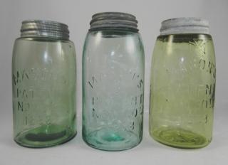 Appraisal: Fruit jars Fruit jars- Mason's- ' cross Mason's Patent Nov