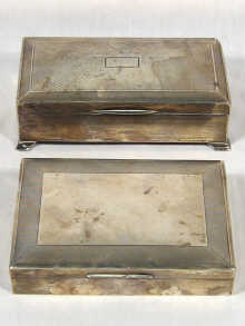 Appraisal: An Art Deco silver cigarette box together with a modern