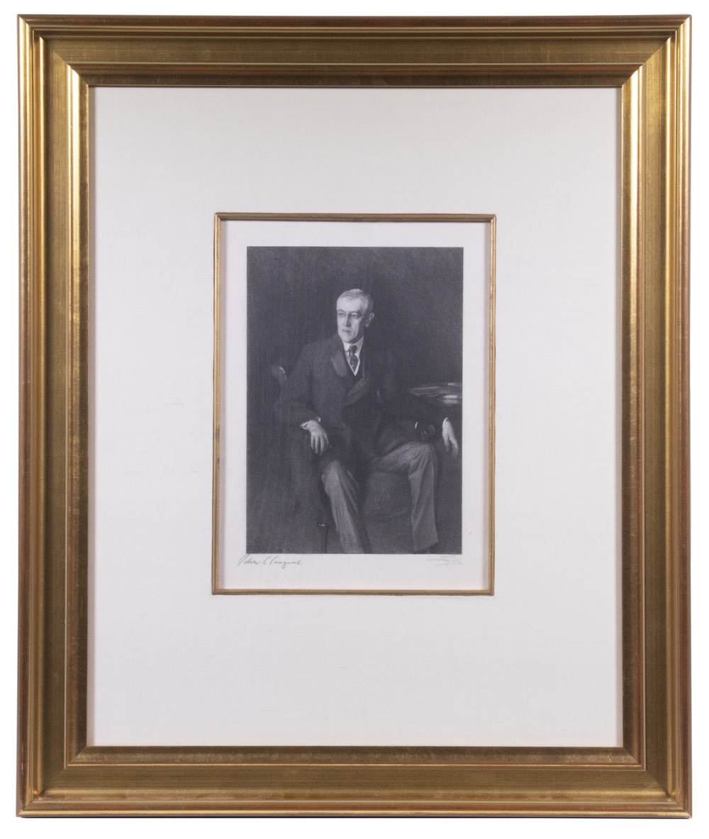 Appraisal: JOHN SINGER SARGENT - ENGRAVED PORTRAIT OF PRESIDENT WOODROW WILSON