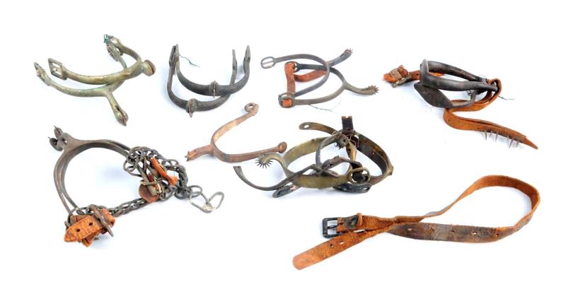 Appraisal: Lot Of Spurs Five pairs and odd single spurs including