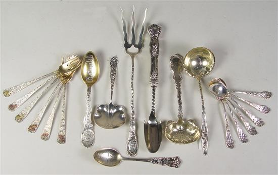 Appraisal: Group of Sterling Flatware Consisting of six mixed metal cocktail