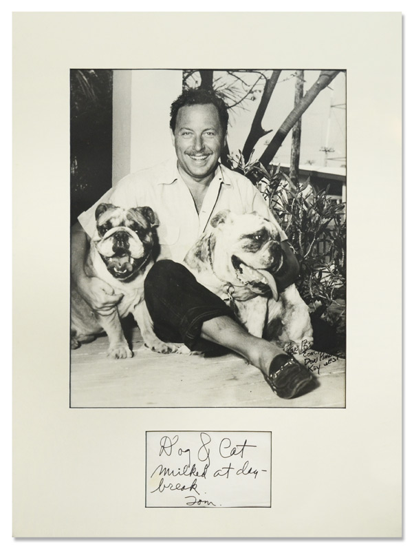 Appraisal: TENNESSEE WILLIAMS MEMOIRS CONTRACT PHOTO POEM PHOTO Tennessee's ''official'' photographer