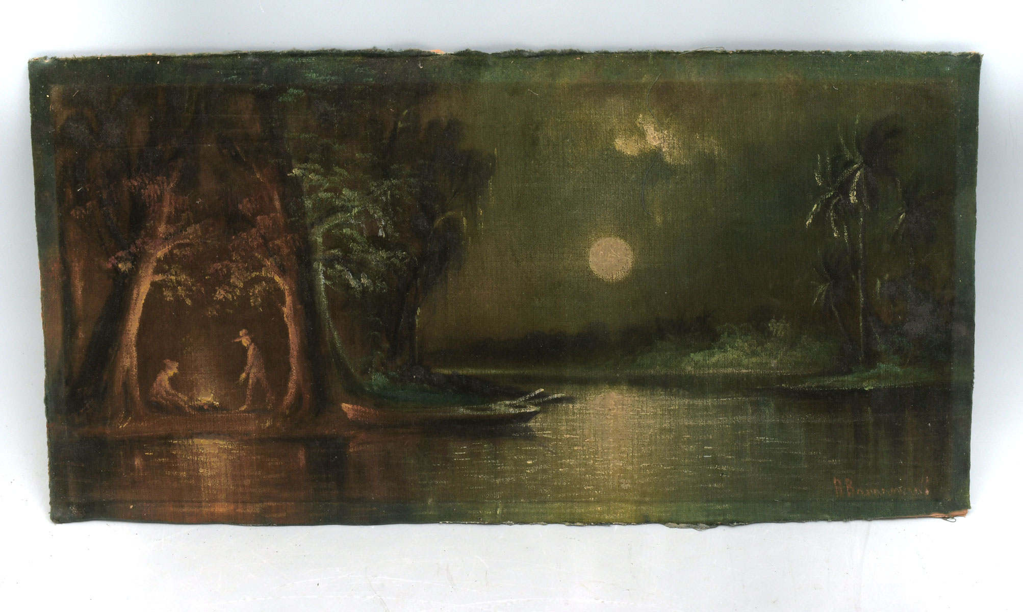 Appraisal: BARANOWSKI Alexander American - Nocturnal Florida Scene with Figures by