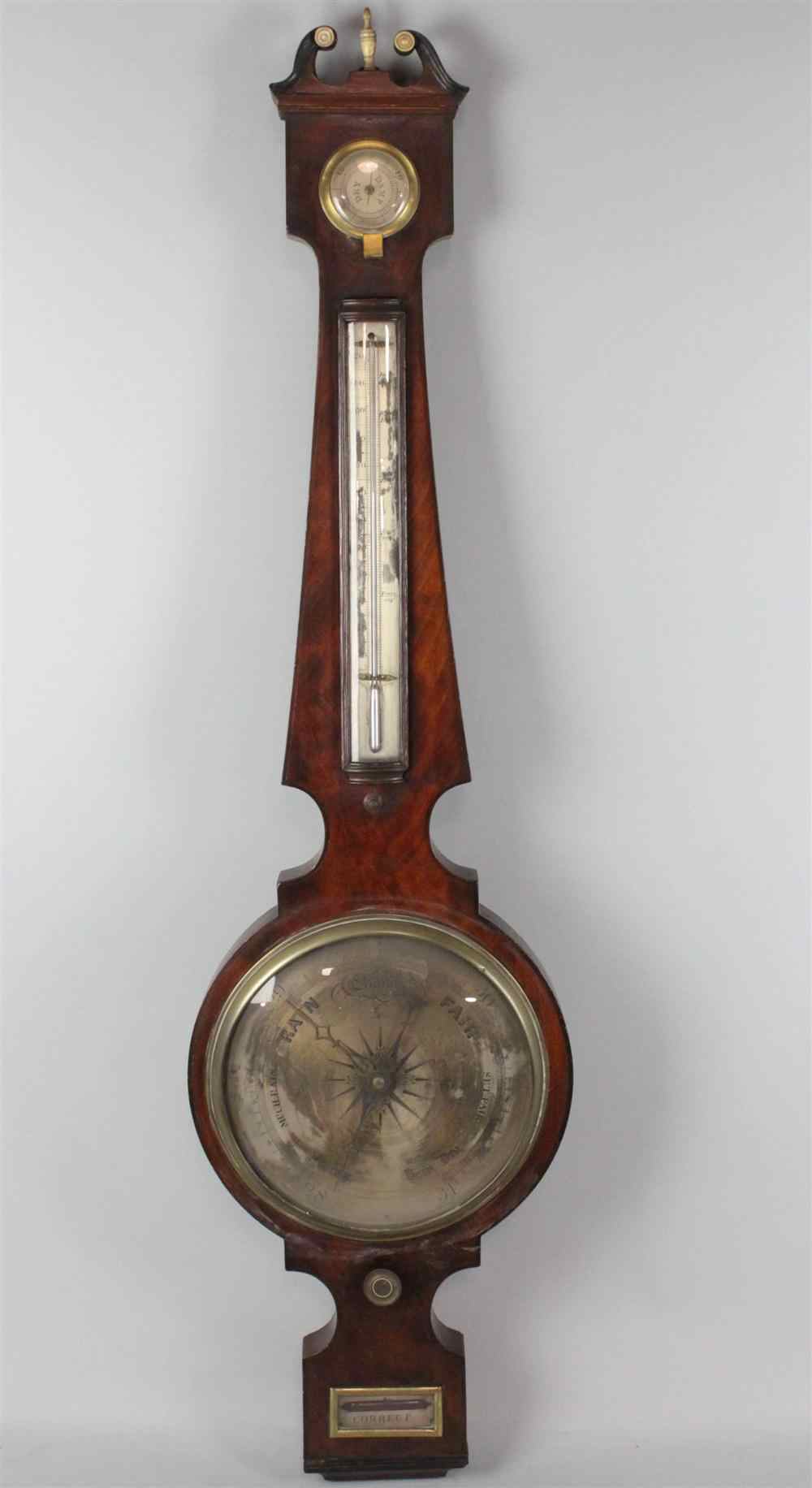 Appraisal: ENGLISH MAHOGANY BANJO BAROMETER TH C h w d in