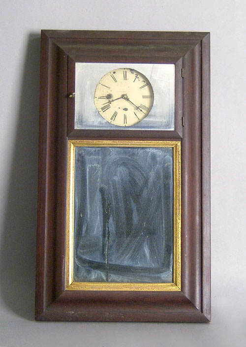 Appraisal: George Hills Plainville CT mirror clock ca x