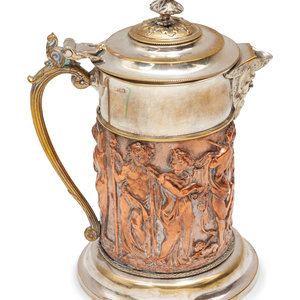 Appraisal: A Victorian Silver and Electro-Plate Copper Tankard with English hallmarks