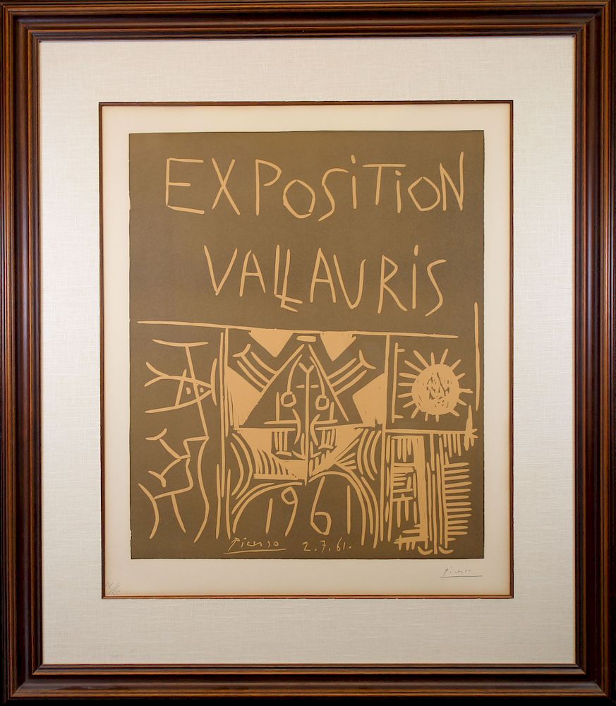 Appraisal: Pablo Picasso - Vallauris Linocut Pablo Picasso Exposition Vallauris Color