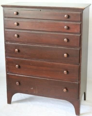 Appraisal: CA AMERICAN DRAWER PINE BLANKET CHEST OLD FINISH SOLID PLANK