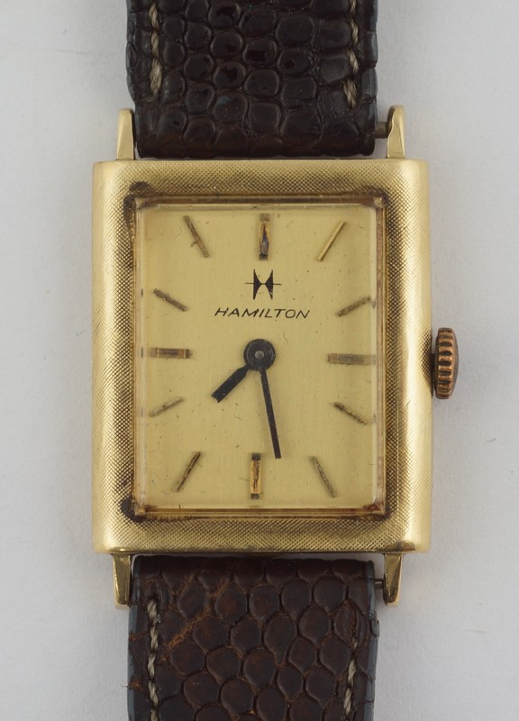 Appraisal: Hamilton K YG mans tank style wrist watch w l