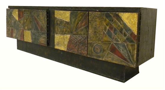 Appraisal: Paul Evans rare extra-long credenza part of the Directional ''Sculptured