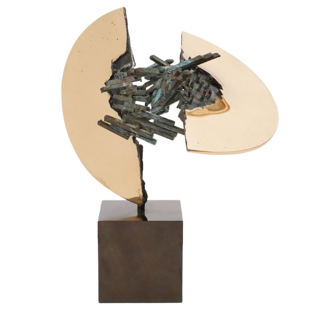 Appraisal: ENRIQUE BROGLIA ABSTRACT BRONZE SIGNED SCULPTUREEnrique Broglai Uruguay - Abstract