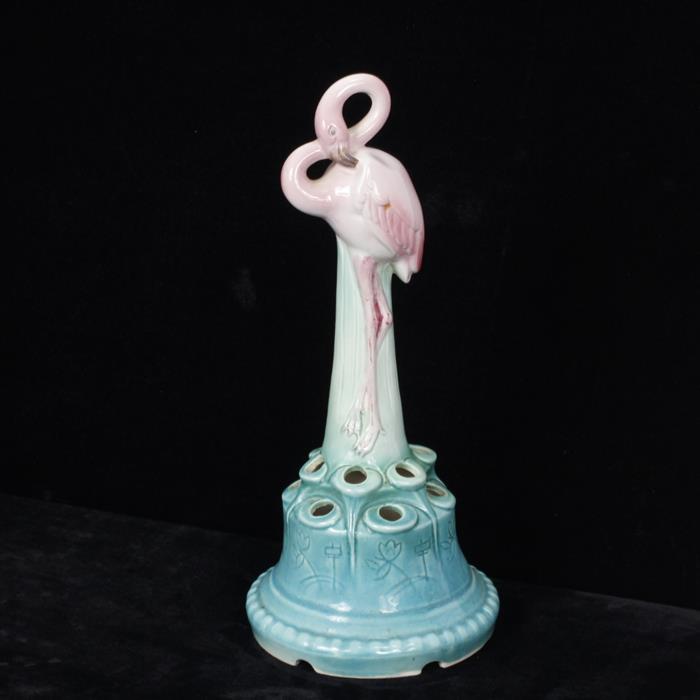 Appraisal: Goebel porcelain Art Deco flamingo bird form flower frog H