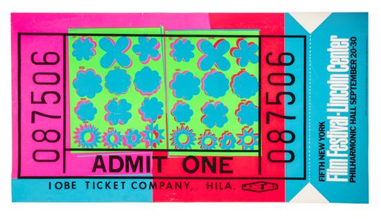 Appraisal: Sale Lot Andy Warhol American - Lincoln Center Ticket color