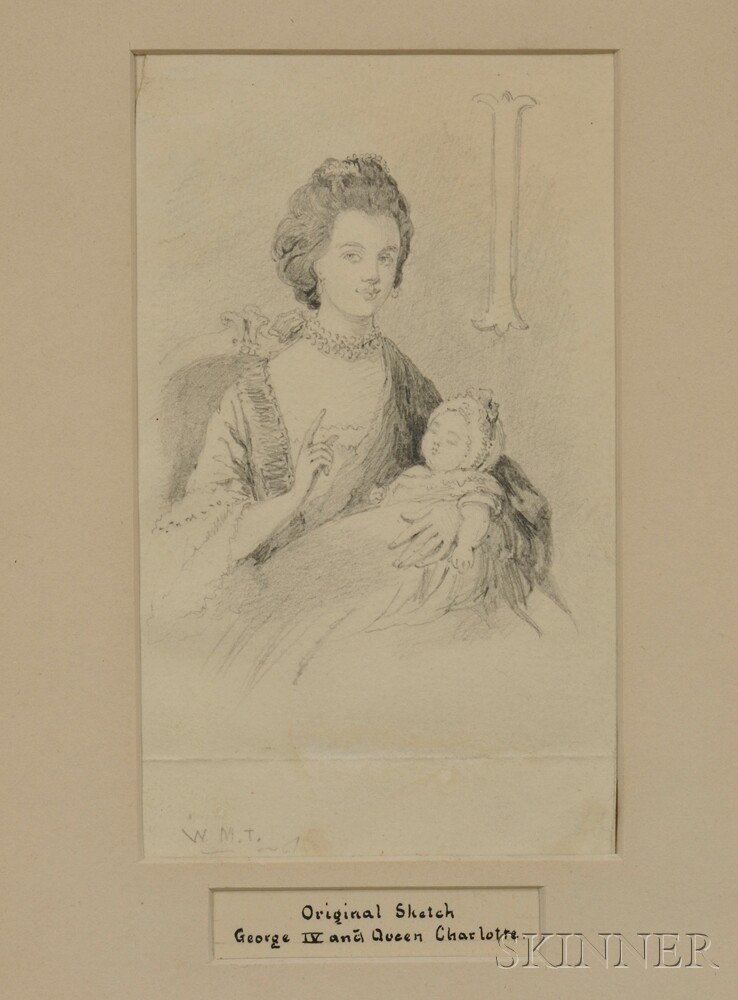 Appraisal: William Makepeace Thackeray British - Queen Charlotte with George IV