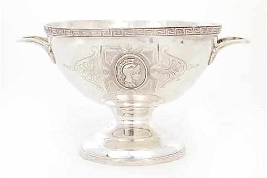 Appraisal: Meriden Medallion silverplate centerbowl New York circa Greek key band