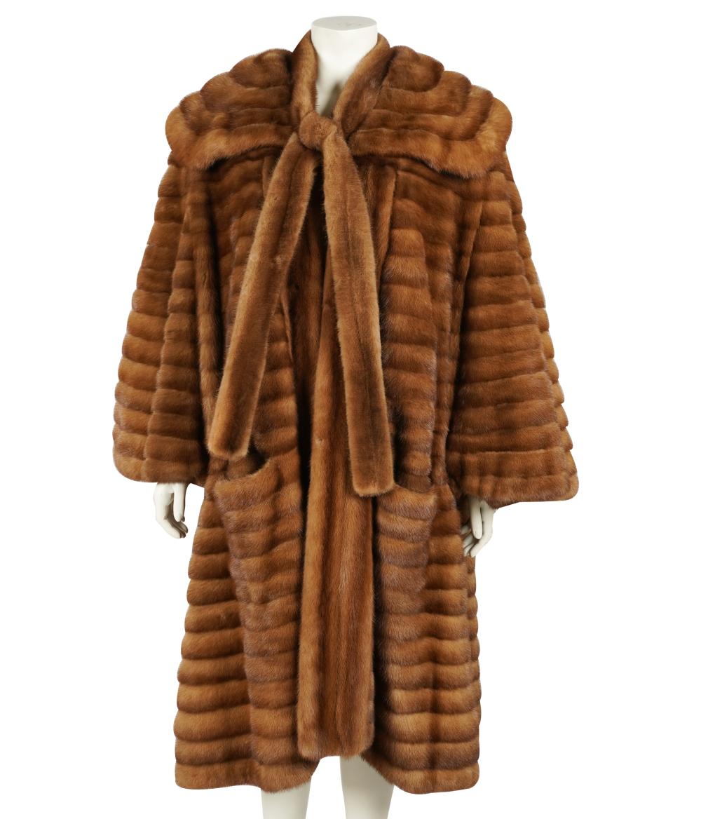 Appraisal: BROWN FULL LENGTH FUR COATretailed Edward-Lowell Beverly Hills Provenance Estate