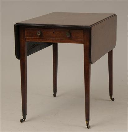 Appraisal: George III Inlaid Mahogany Pembroke Table in x in in