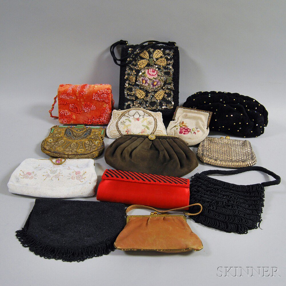 Appraisal: Thirteen Assorted Beaded and Embroidered Silk and Velvet Handbags and