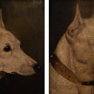 Appraisal: Two Paintings of Champion Bull Terriers Late th Early th