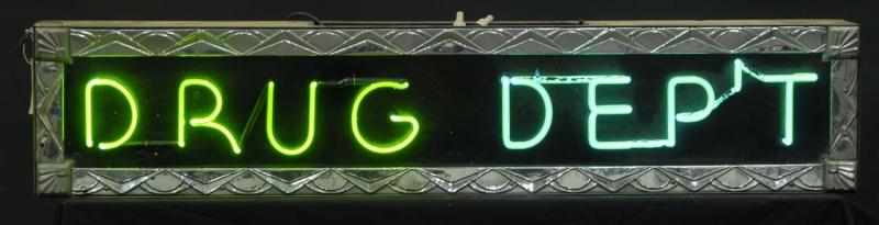 Appraisal: Drug Department Can Neon Sign Description s Metal can with