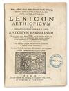 Appraisal: WEMMERS JACOB Lexicon Aethiopicum cum eiusdem linguae institutionibus grammat indice