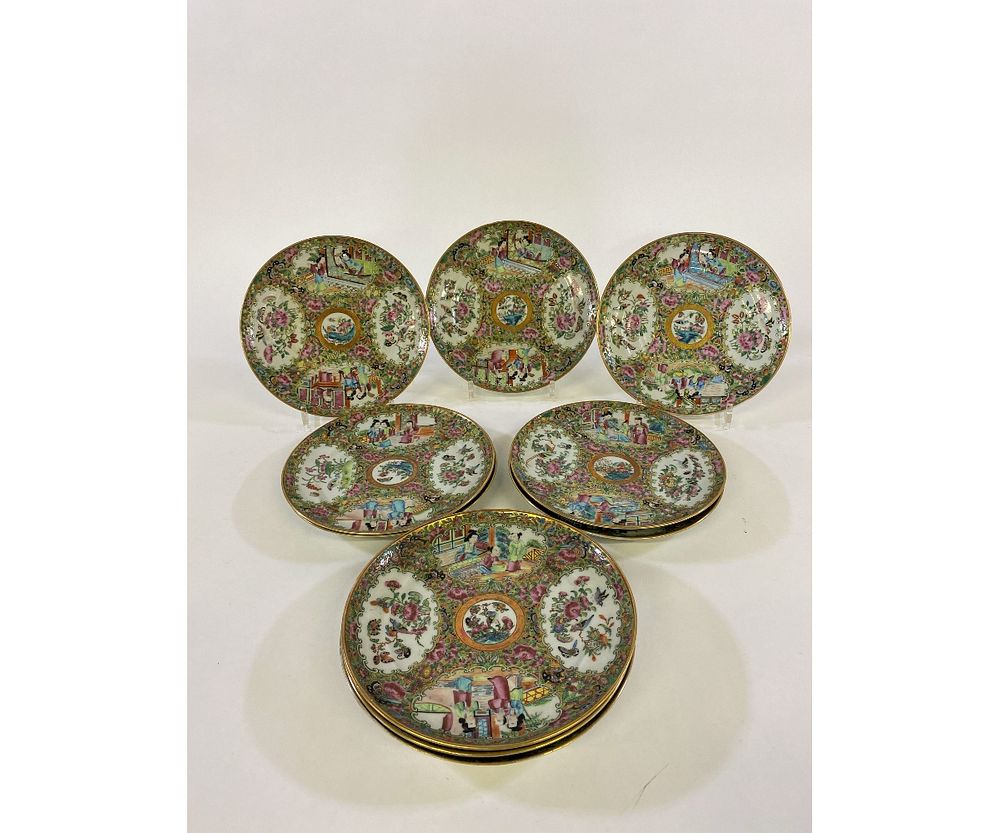 Appraisal: Ten Rose Medallion Plates Ten Rose Medallion plates th c