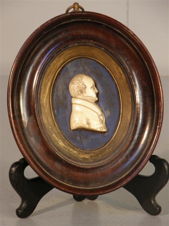 Appraisal: th century carved ivory portrait bust of Humboldt in an