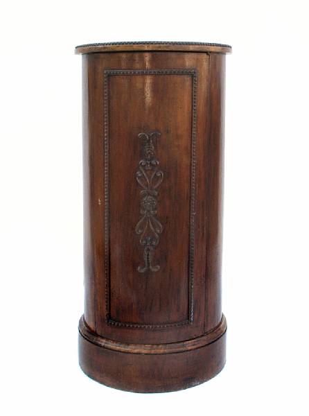 Appraisal: A Neoclassical style walnut pot cupboard height in diameter in