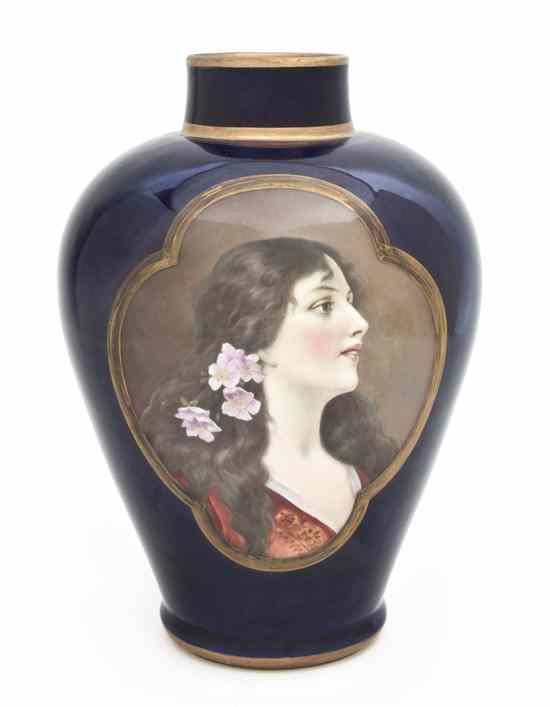 Appraisal: A Royal Vienna Style Porcelain Portrait Vase Festgesang of ovoid