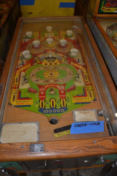 Appraisal: Williams Steeple-Chase Playfield Poor Backglass Fair Cabinet Fair Functionality Untested