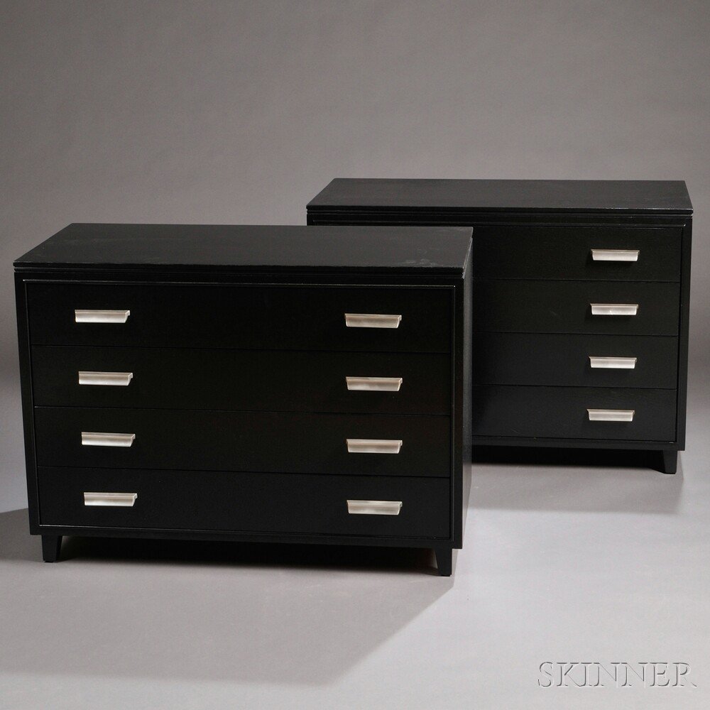 Appraisal: Two Modern Dressers Ebonized hardwood veneer Oakmasters Modern United States