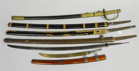 Appraisal: COLLECTION OF JAPANESE SWORDS AND BLADES length of longest inches