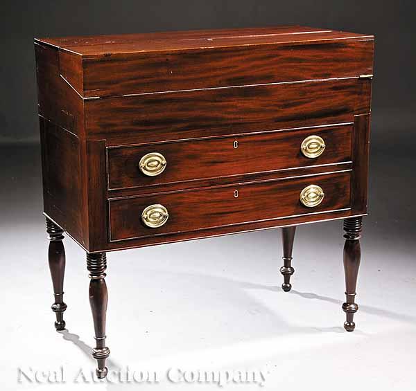 Appraisal: An American Sheraton Mahogany Ship Captain's Desk early th c