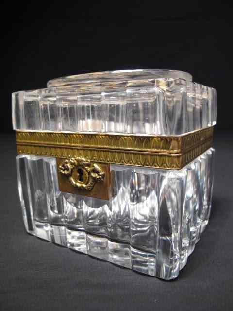 Appraisal: th century crystal box with gilt bronze fittings and engraved