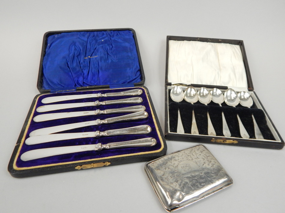 Appraisal: Two sets of cutlery a set of six silver teaspoons