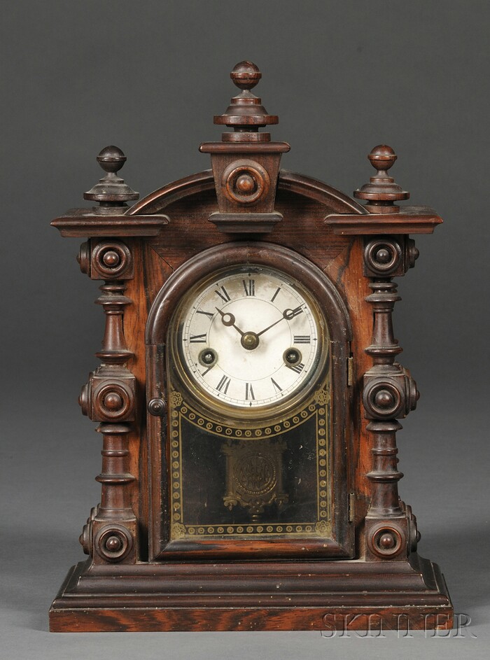 Appraisal: Welch Spring Company Patti V P Rosewood Shelf Clock Forestville